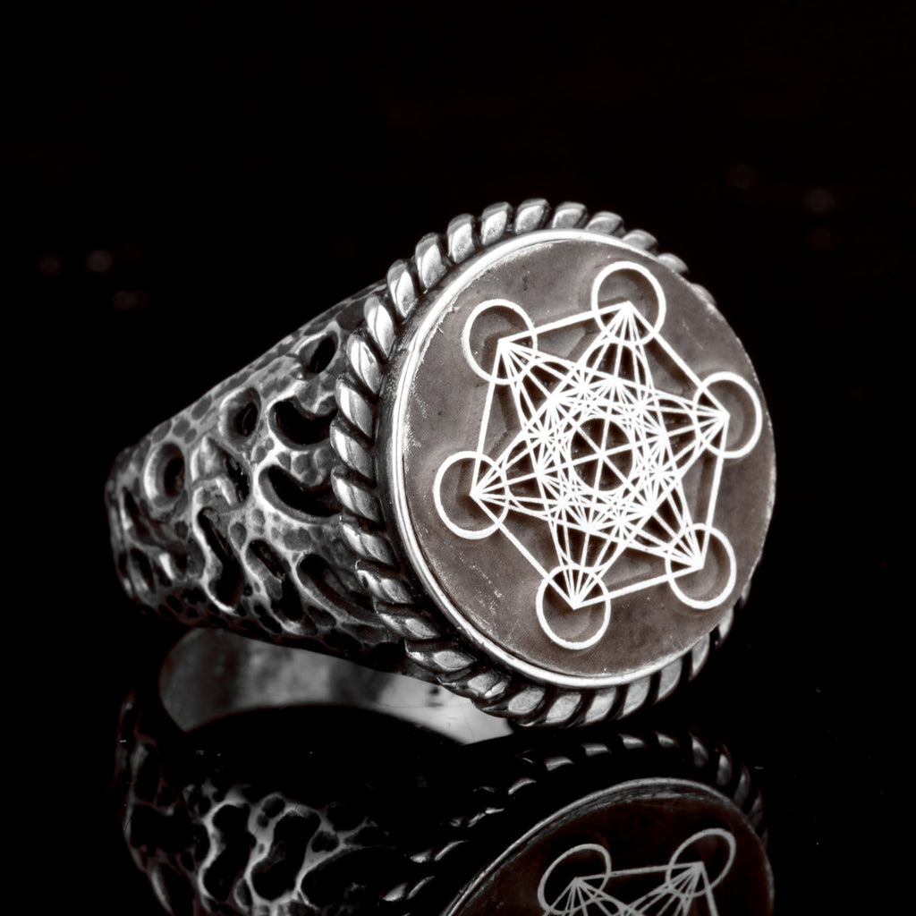 Metatron Ring, Helatron Cube Sacred Geometry, Talisman Ring, 925 Sterling Silver Ring — 2