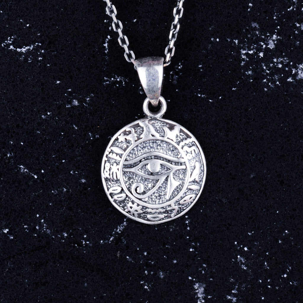 KAMBO 925 Sterling Silver Eye of Horus Necklace - Handmade Protection and Healing Symbol — 3