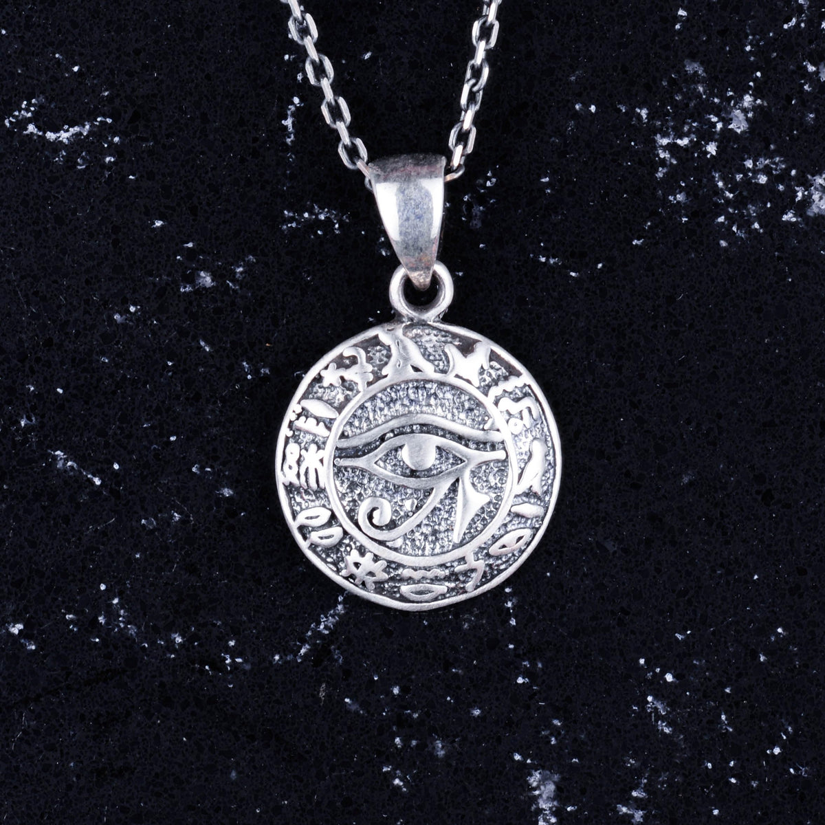 KAMBO 925 Sterling Silver Eye of Horus Necklace - Handmade Protection and Healing Symbol — 3