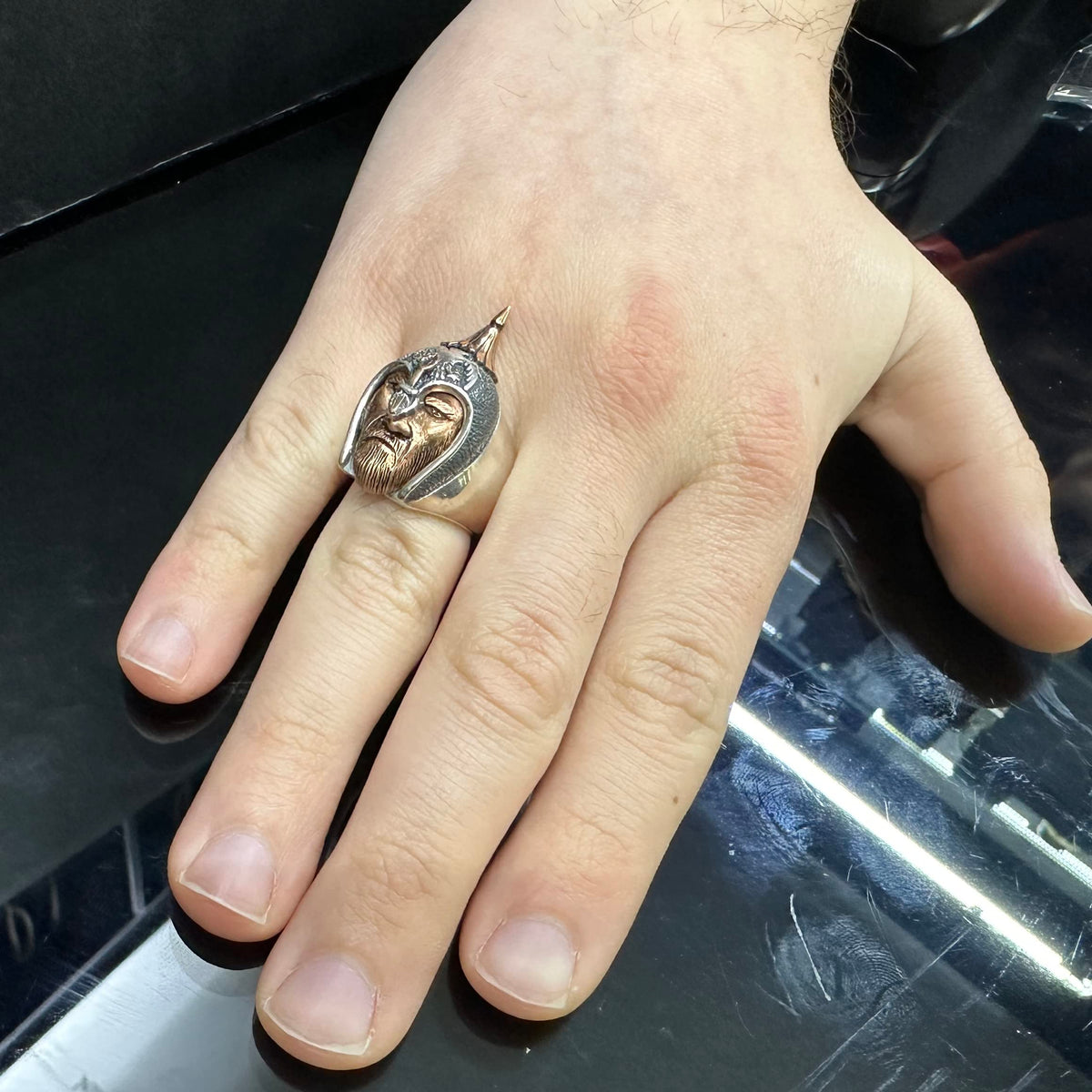 Silver Ring Genghis Khan, Great Mongol, Golden Horde Ring 925 Sterling Silver Men's — 5