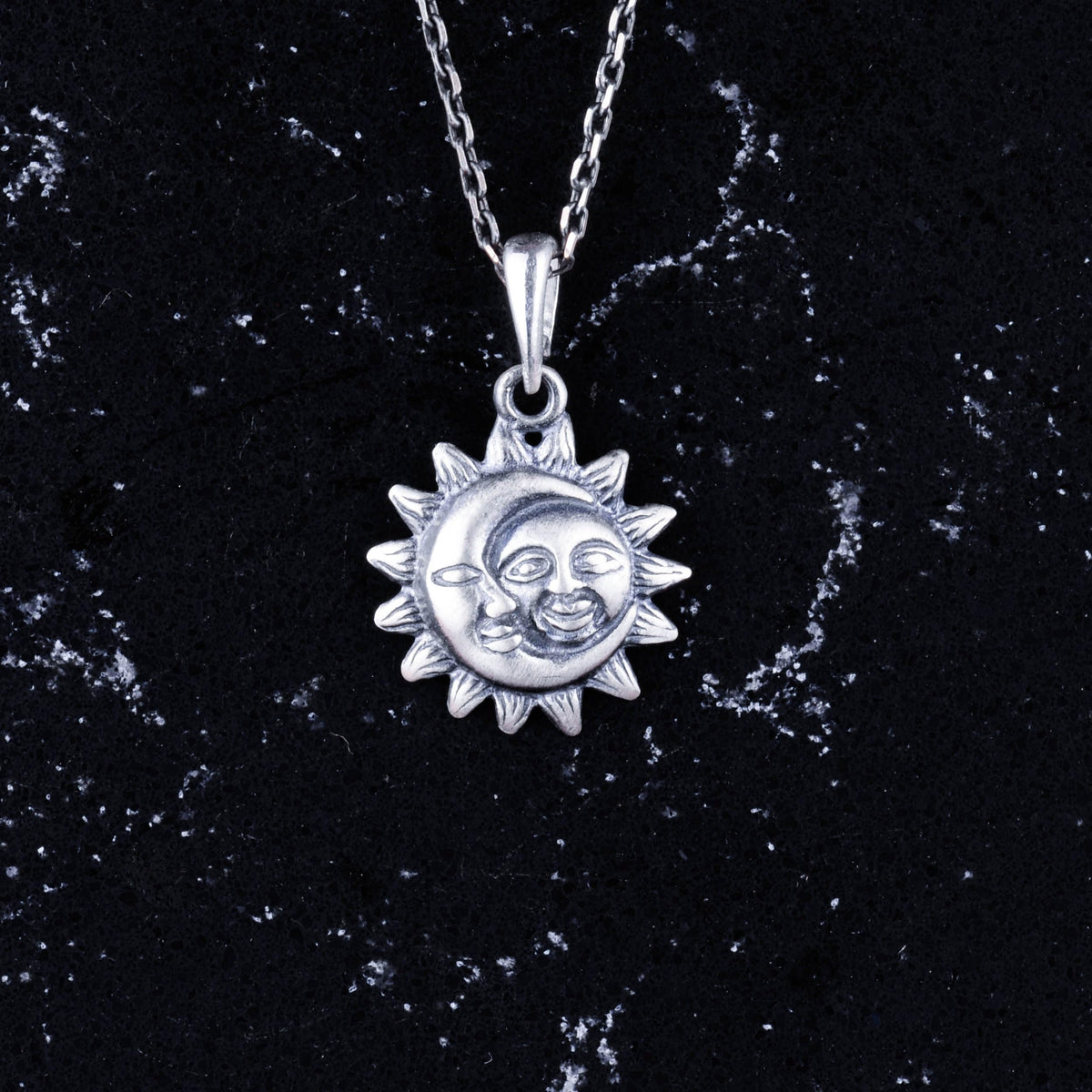 925 Sterling Silver Sun and Moon Pendant - Handmade Symbol of Harmony and Balance — 4