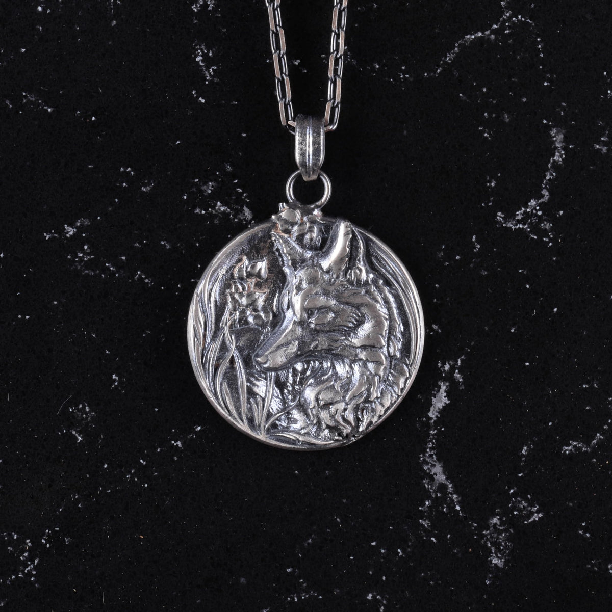925 Sterling Silver Animal Figure Pendant - Silver Wolf Pendant - Detailed Design, Nature-Inspired Jewelry — 4