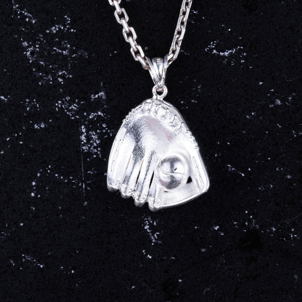 925 Sterling Silver Baseball Glove Necklace - Handmade Sports Necklace - Minimalist Jewelry for Baseball Fans - Gift for Athletes — 5