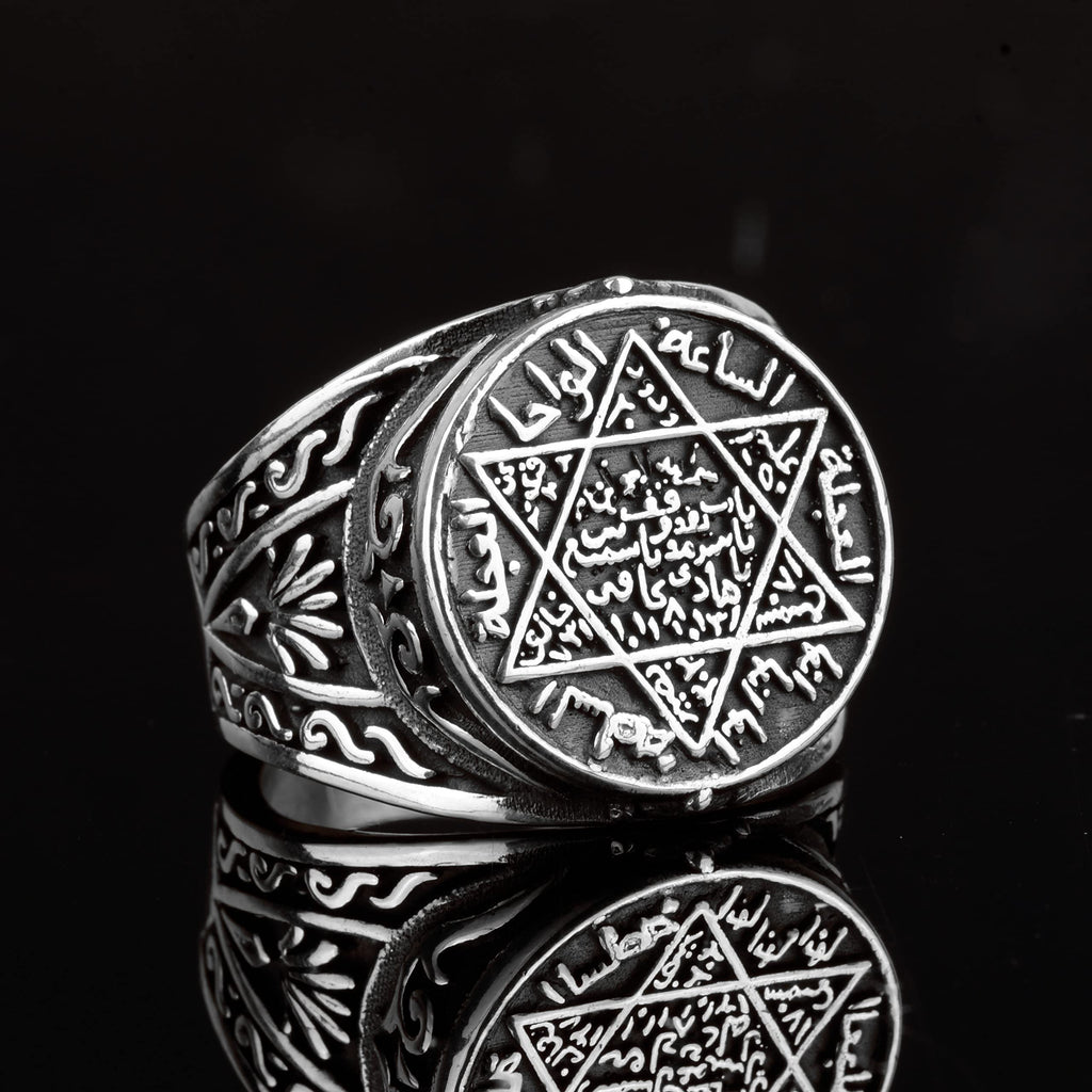 925 Sterling Silver Men's Ring, Star of David Design, Protective Amulet — 4