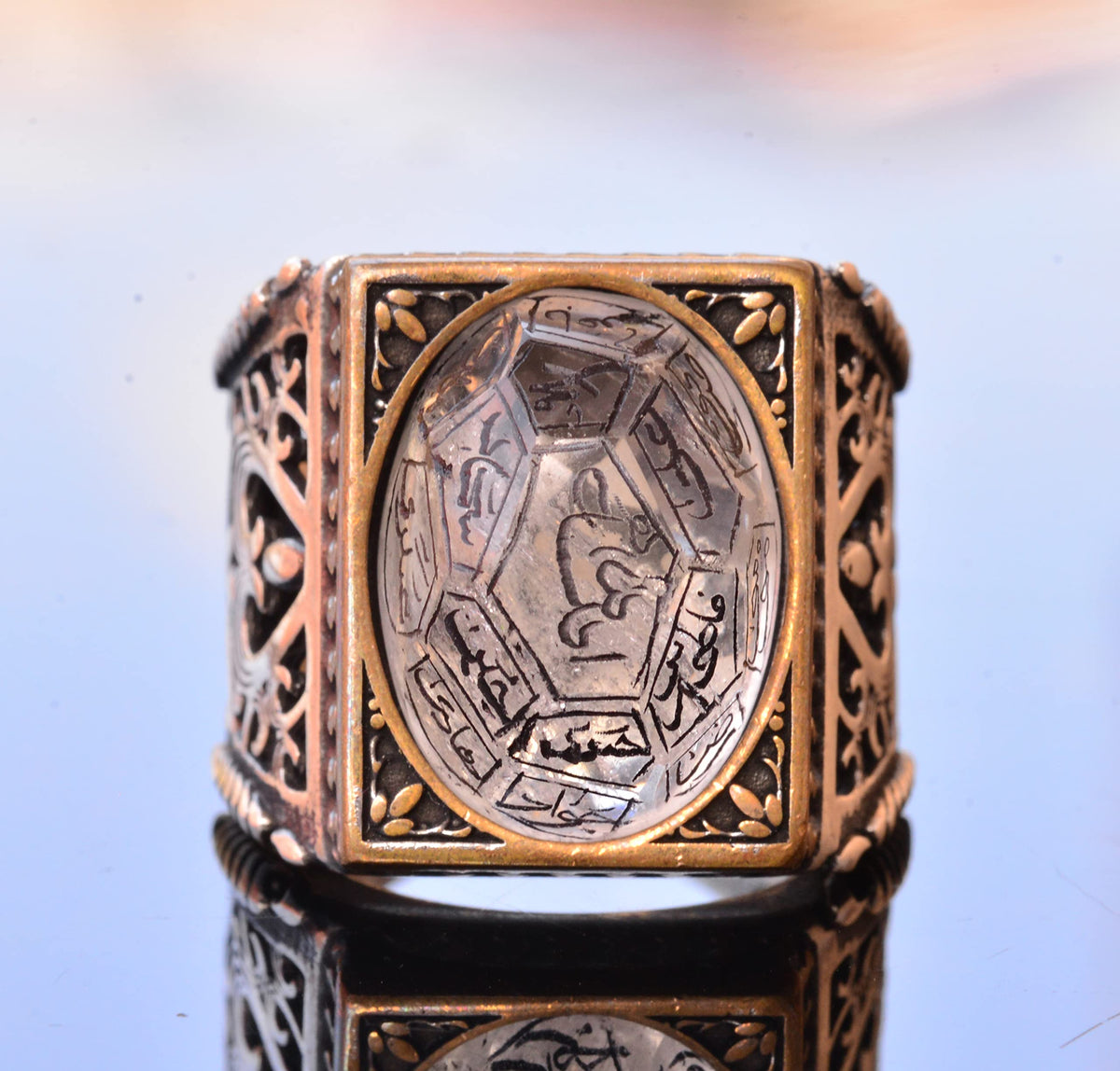 Islamic Silver Men's Ring - Handmade Muslim Ring — 5