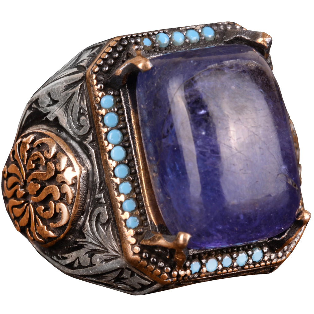 Natural Tanzanite Stone Ring, Handmade 925 Sterling Silver Ring