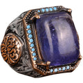 Natural Tanzanite Stone Ring, Handmade 925 Sterling Silver Ring