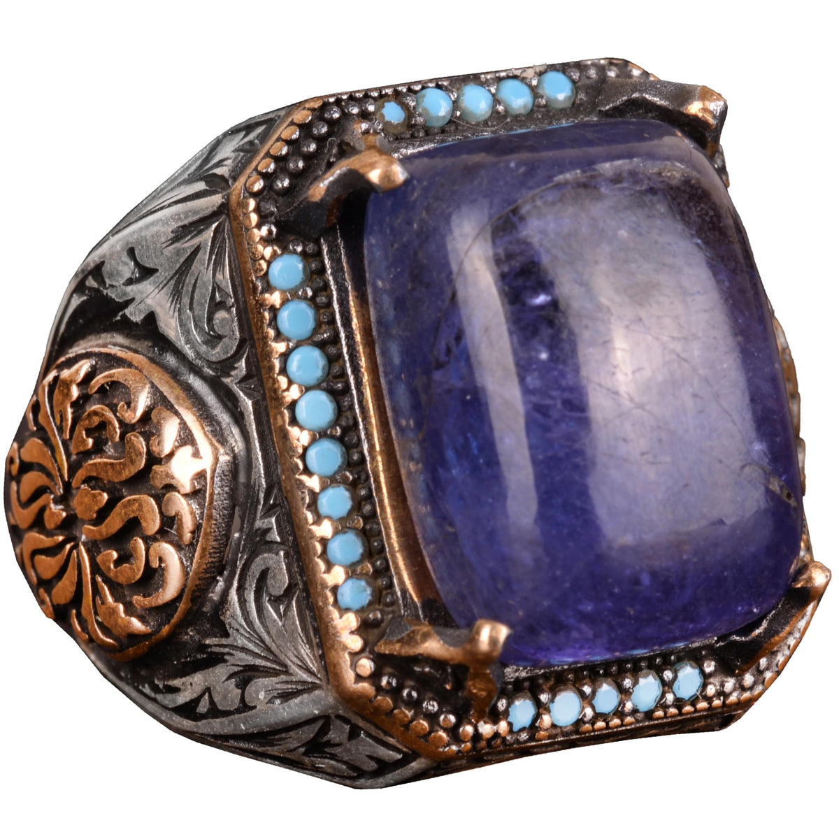 Natural Tanzanite Stone Ring, Handmade 925 Sterling Silver Ring