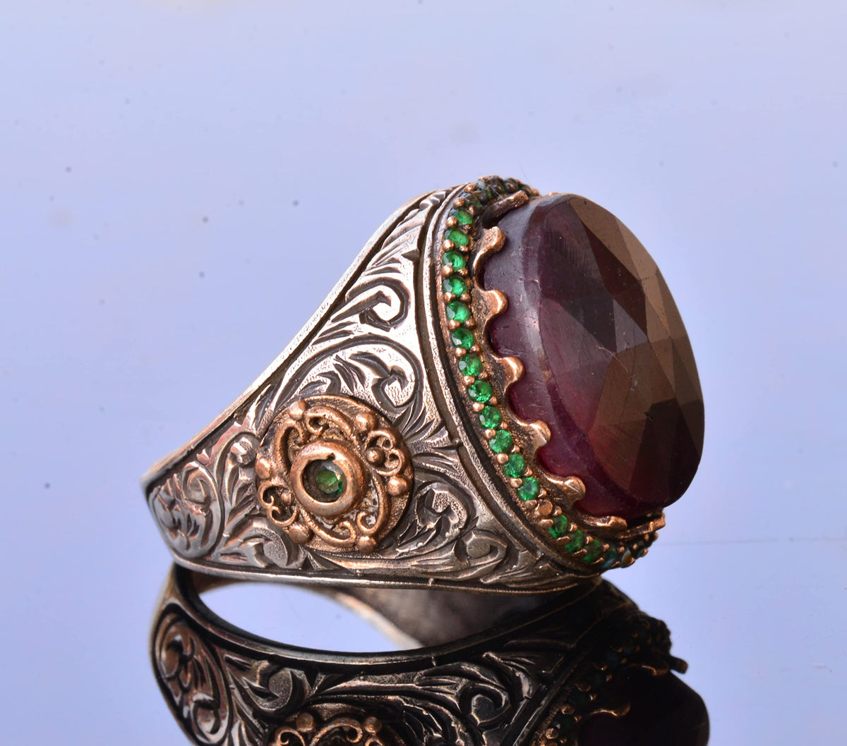 Red Sapphire Stone Ring — 4