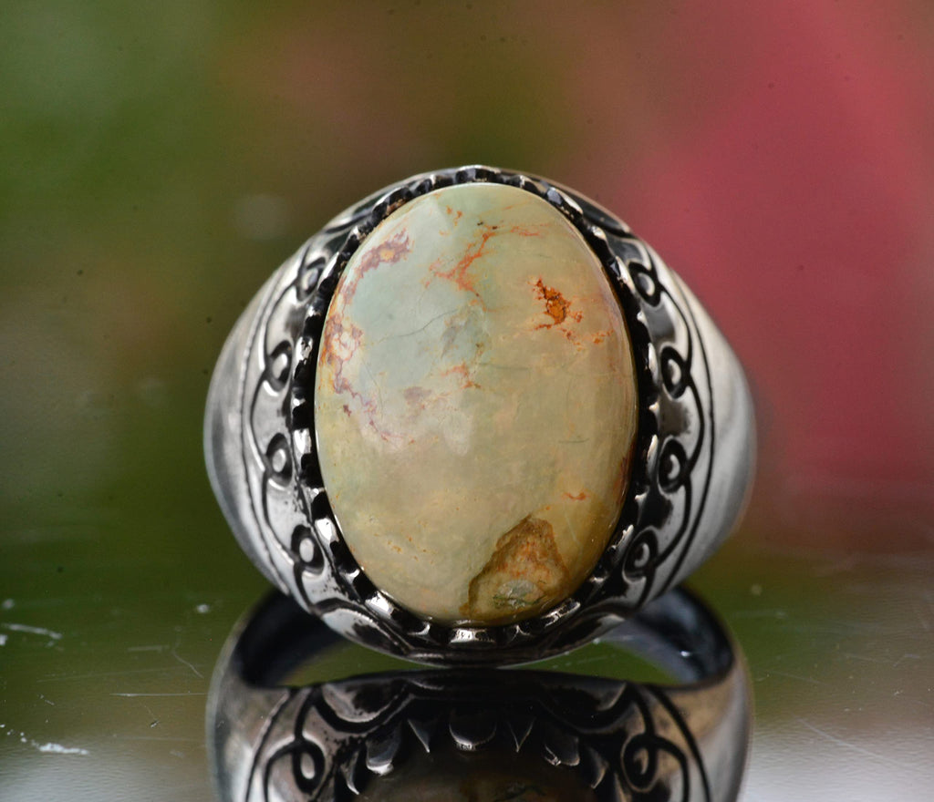 Arizona Green Turquoise Stone Ring (Model-2) — 3
