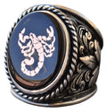 Scorpio Animal Ring - Silver Lily Pattern Large Ring