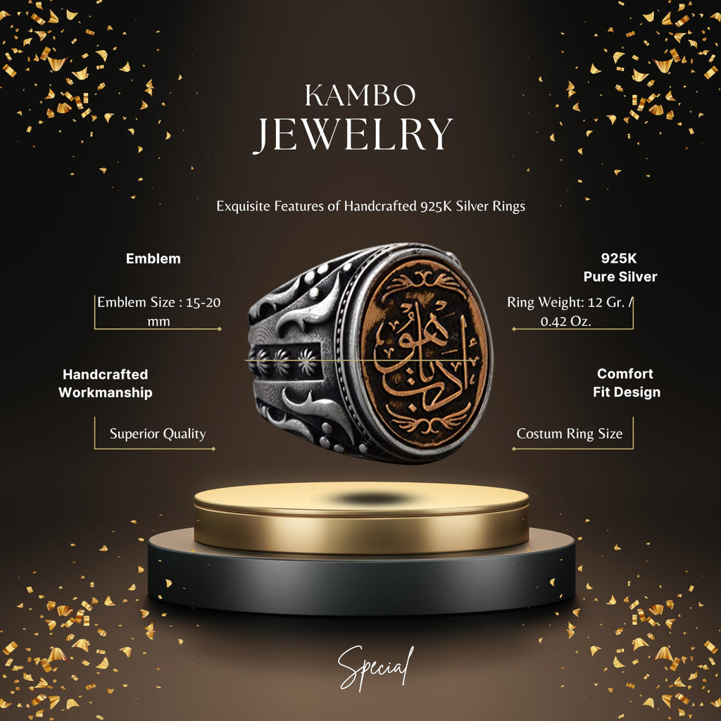 Handcrafted Islamic Calligraphy Ring | 925 Sterling Silver Men's Ring | Spiritual and Stylish Design — 2