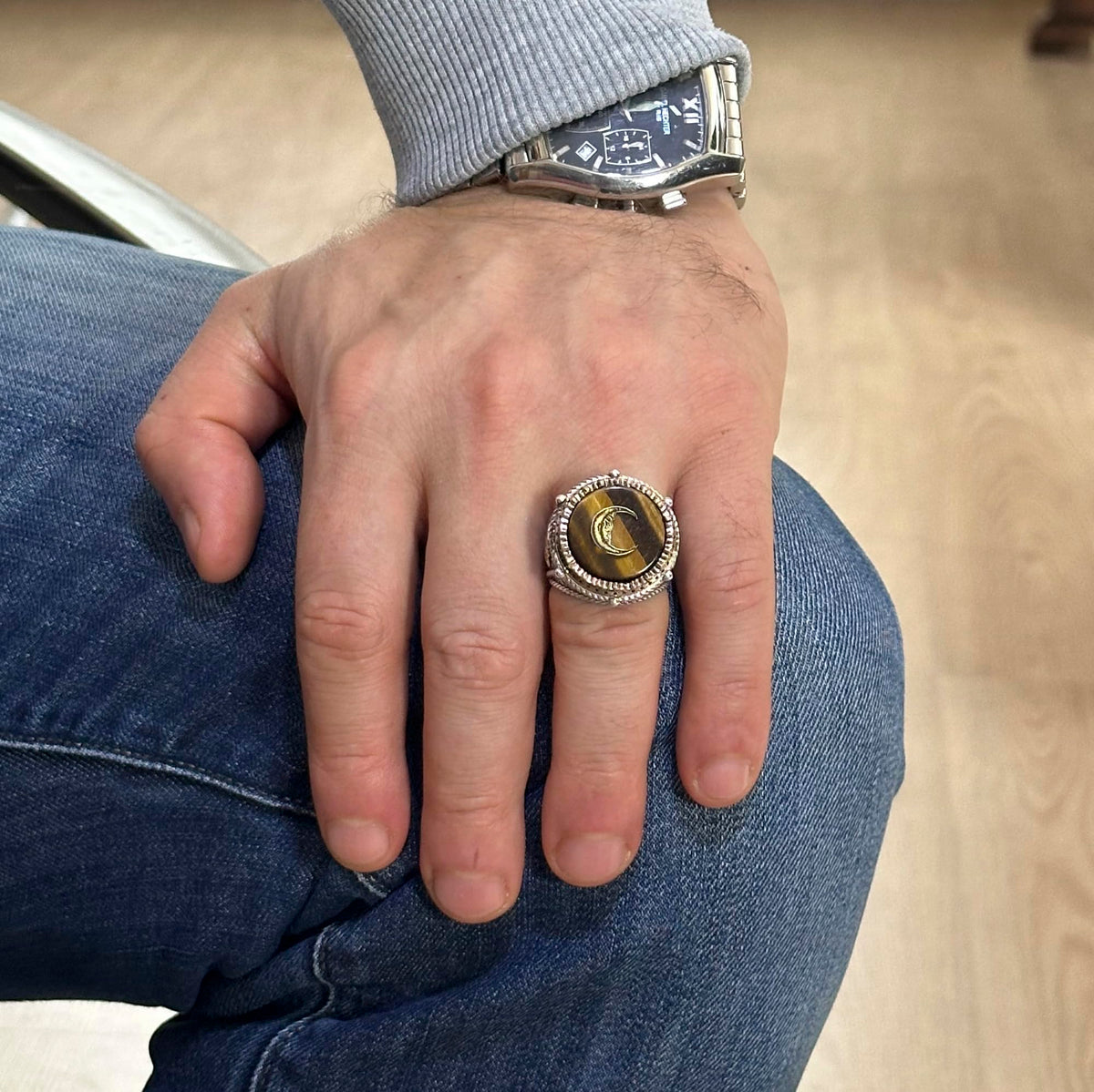 Tiger Eye Silver Ring, Symbolic Ring, 925 Sterling Silver Ring — 4