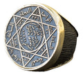 Round Star of David Ring, 925 Sterling Silver Men's Ring