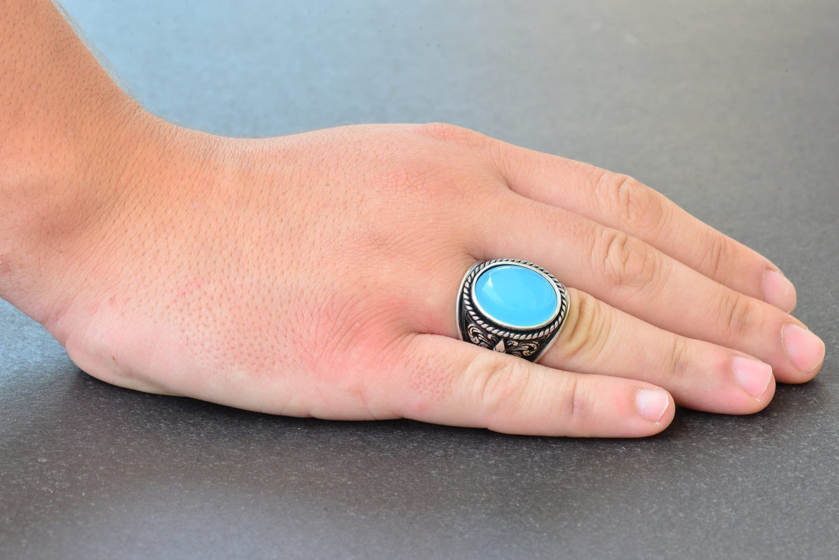 925 Sterling Silver Ring for Natural Chalcedony Stone Collection — 6