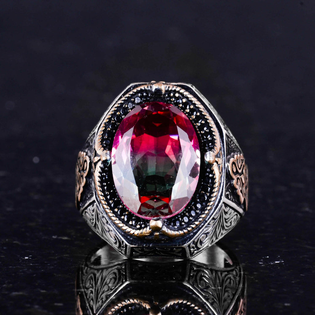 925 Sterling Silver Ring - Colorless Synthetic Stone Ring — 4