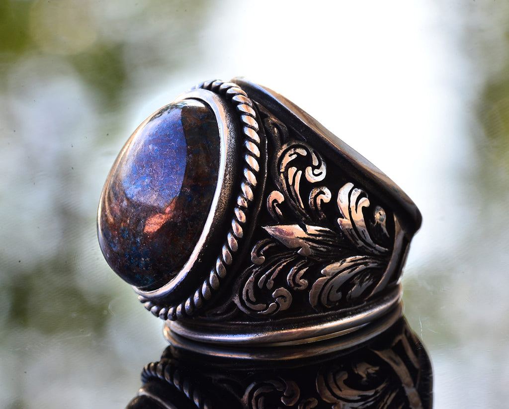 925 Sterling Silver Ring - Natural Stone Options (Pietersite) — 4
