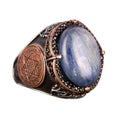 Natural Kyanite Stone Ring for Silver Ring - 925 Sterling Silver Men's Ring