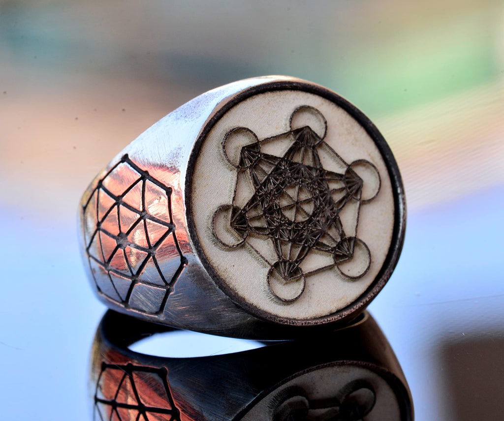 Metatron Ring, Alchemy, Occult, Witchcraft, Sacred Geometry, Talisman Ring, Sterling Silver Ring