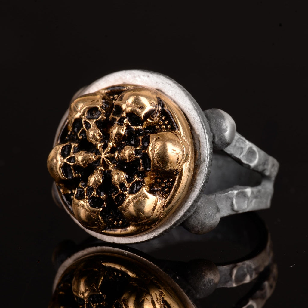 KAMBO Handmade 925 Sterling Silver Skull Ring for Men, Gothic Vintage Statement Jewelry, Bold Edgy Design, Daily Wear an