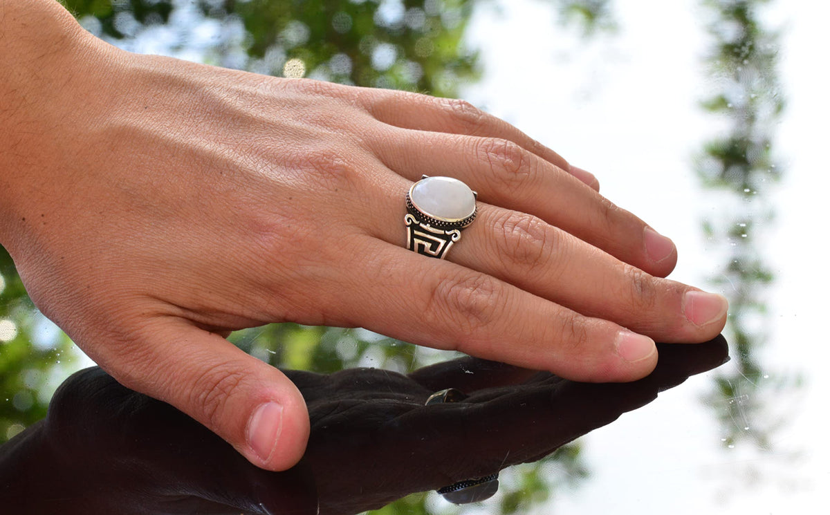 Natural Yellow Sapphire Ring, 925 Sterling Silver Men's Ring, Minimalist Design — 6