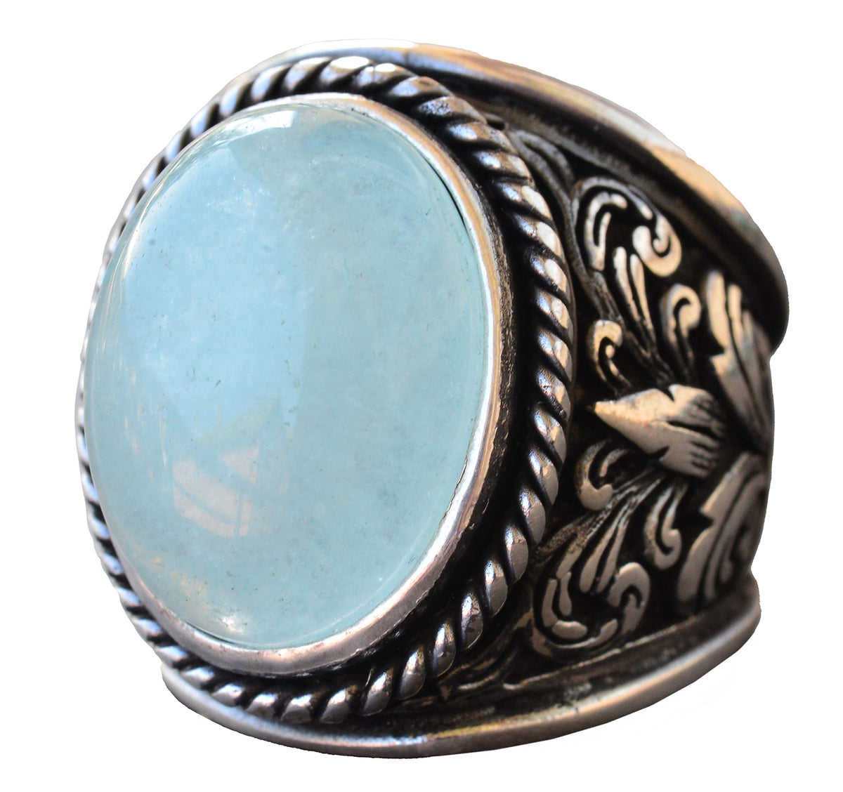 925 Sterling Silver Ring for Diamond Stone Collection - Aquamarine