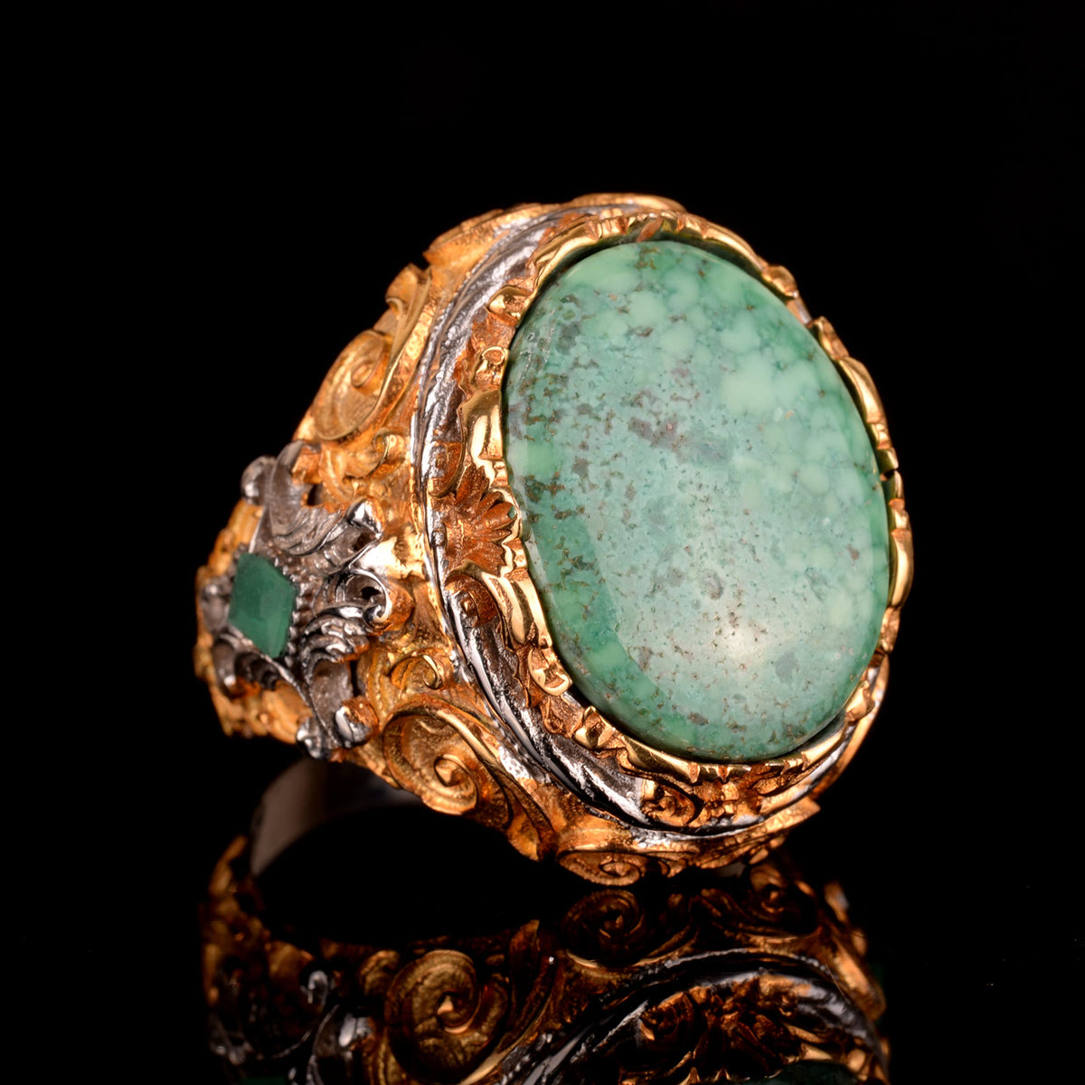 Real Arizona Turquoise Stone Ring (Model-3) — 3