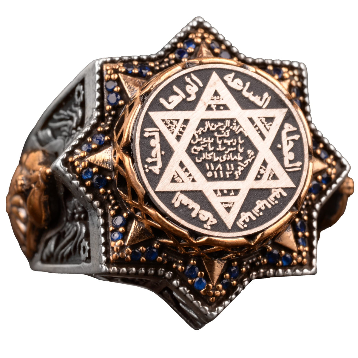 Handmade Star of Solomon Ring - 925 Sterling Silver Men's Ring, Star of David Symbol