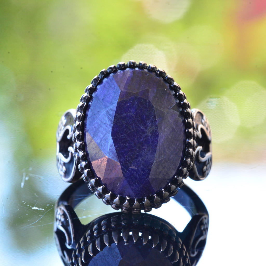 Natural Stone Ring, Handcrafted Jewelry, 925 Sterling Silver — 2