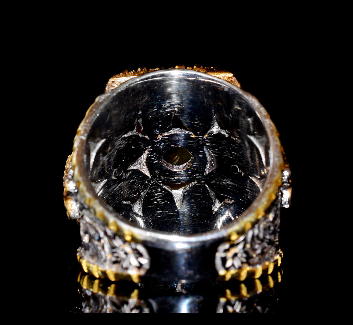 925 Sterling Silver Men's Ring, King Ring, Created with Rectangular Citrine Stone — 5