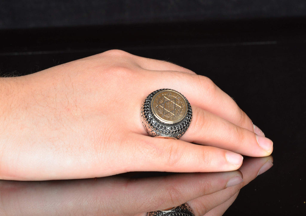 925 Sterling Silver Star of David Ring - Solomon Seal Design — 7