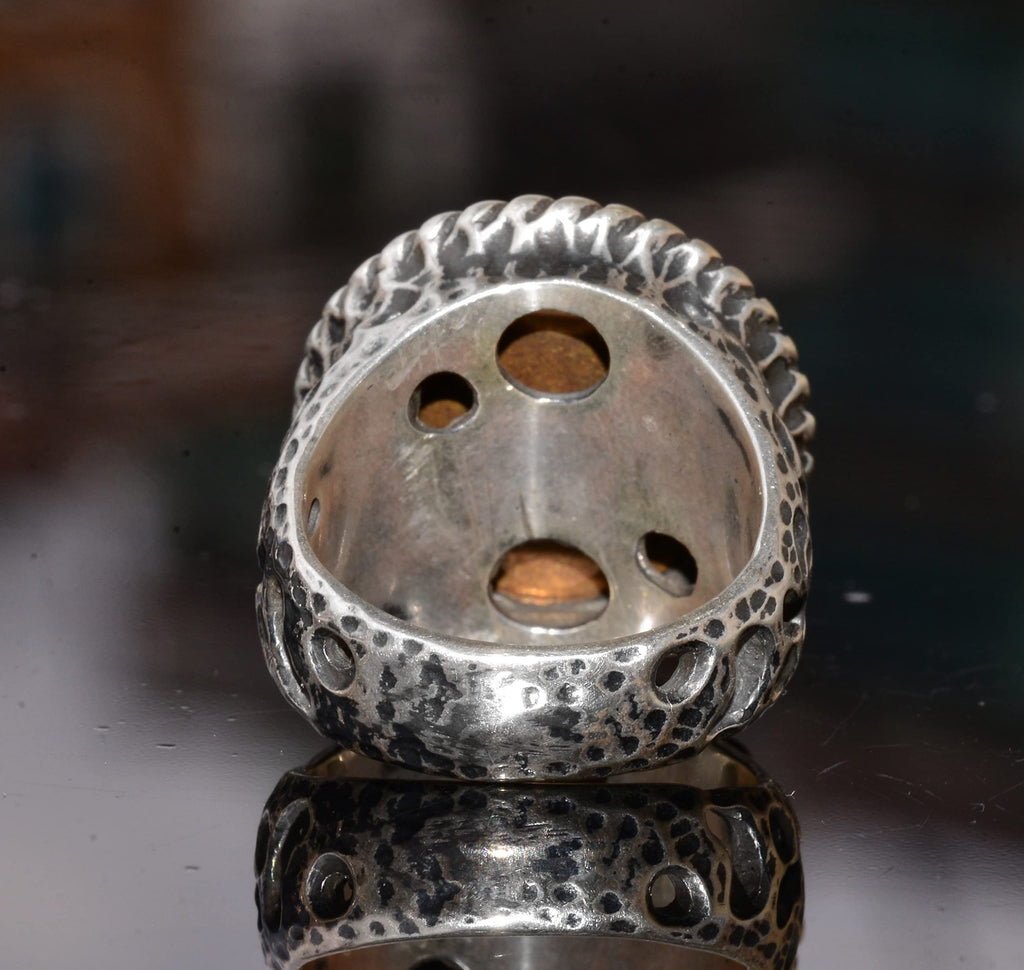 Natural Ruby Stone Silver Ring — 8