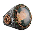 Handmade Natural Arizona Turquoise Stone Ring, 925 Sterling Silver Ring (Model-2)