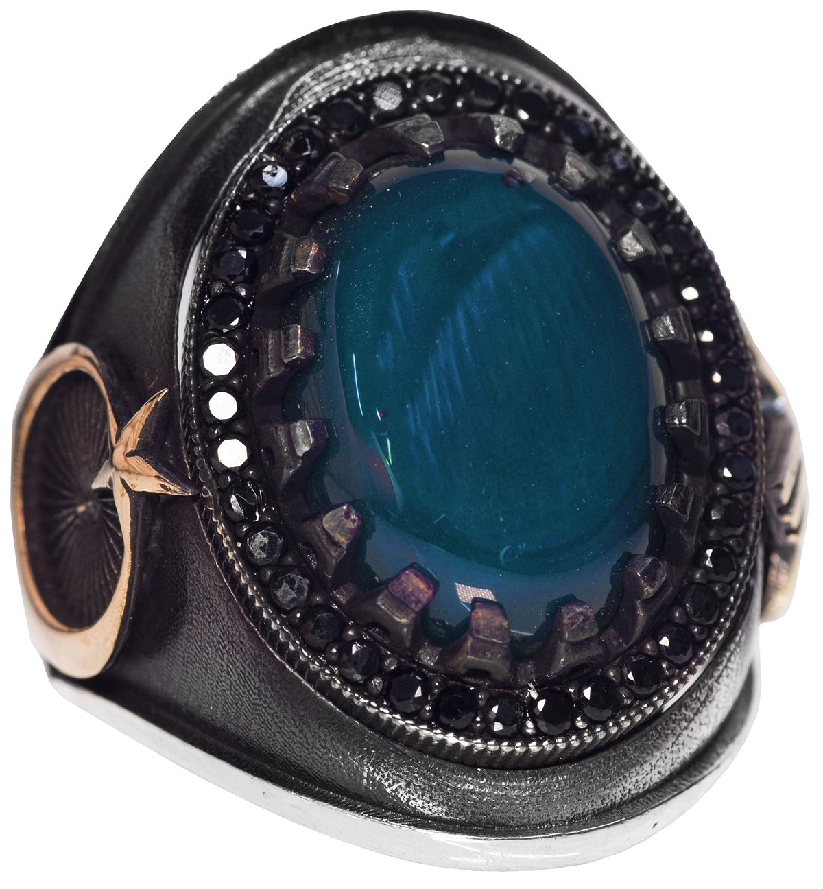 KAMBO Men's 925 Sterling Silver Ring with Jade Stone — 3