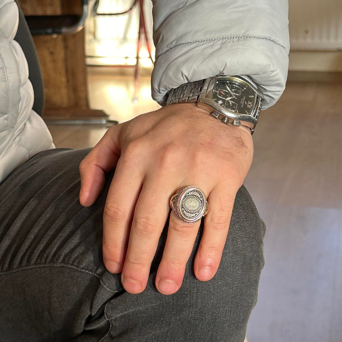 Handmade Islamic Ring, 925 Sterling Silver Men's Ring — 4