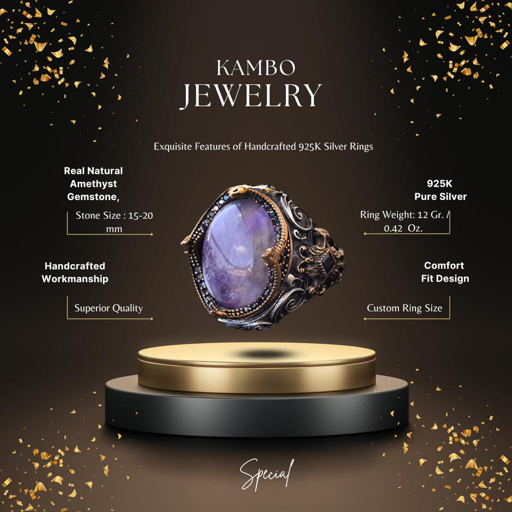 Natural Amethyst Stone Sultan Ring — 2