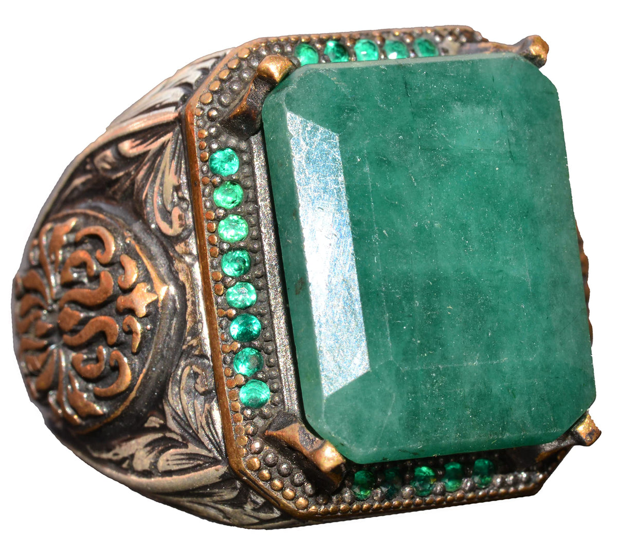Emerald Natural Stone Sultan Ring
