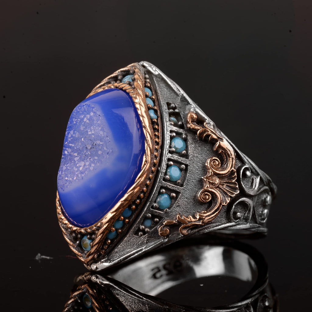 Natural Druzy Crystal Quartz Ring - 925 Sterling Silver (Model-2) — 3