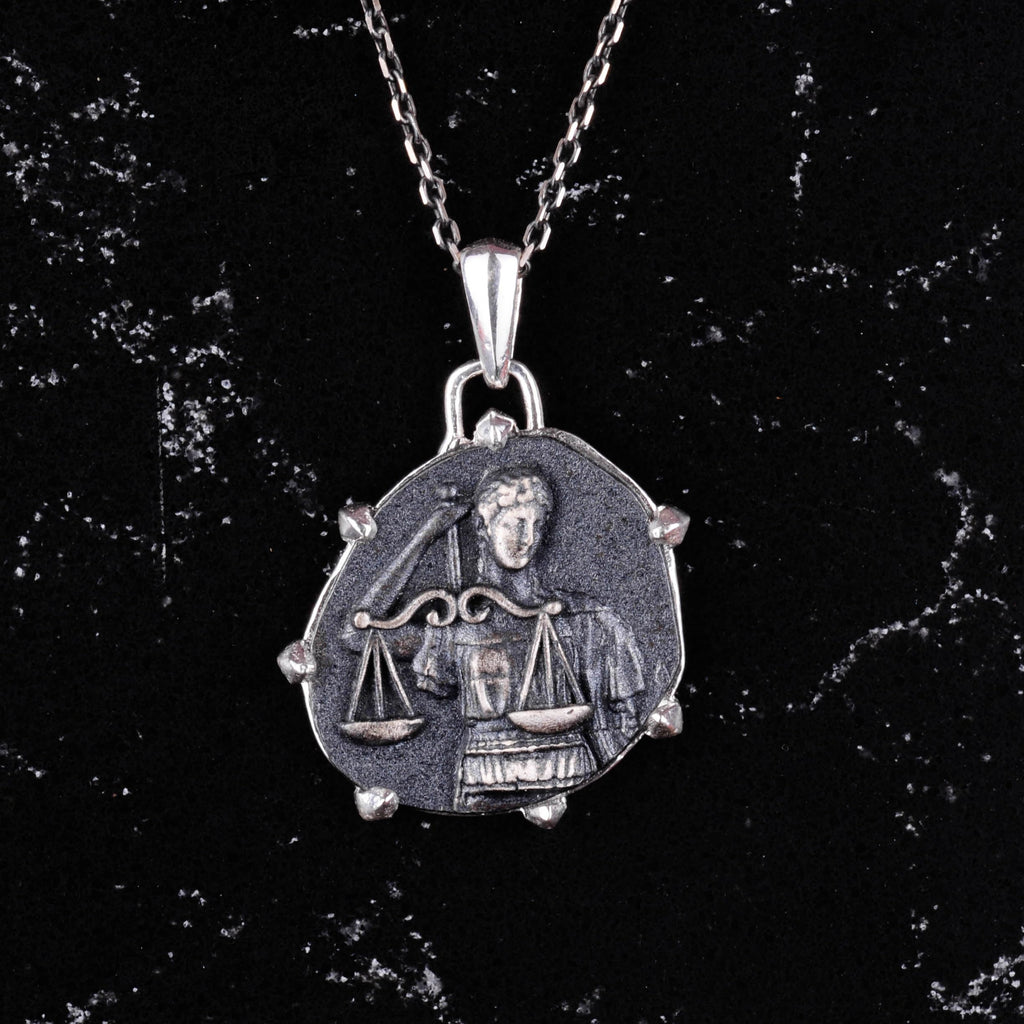 925 Sterling Silver Design Pendant - Zodiac Sign Necklace - Handmade Necklace (Libra) — 4