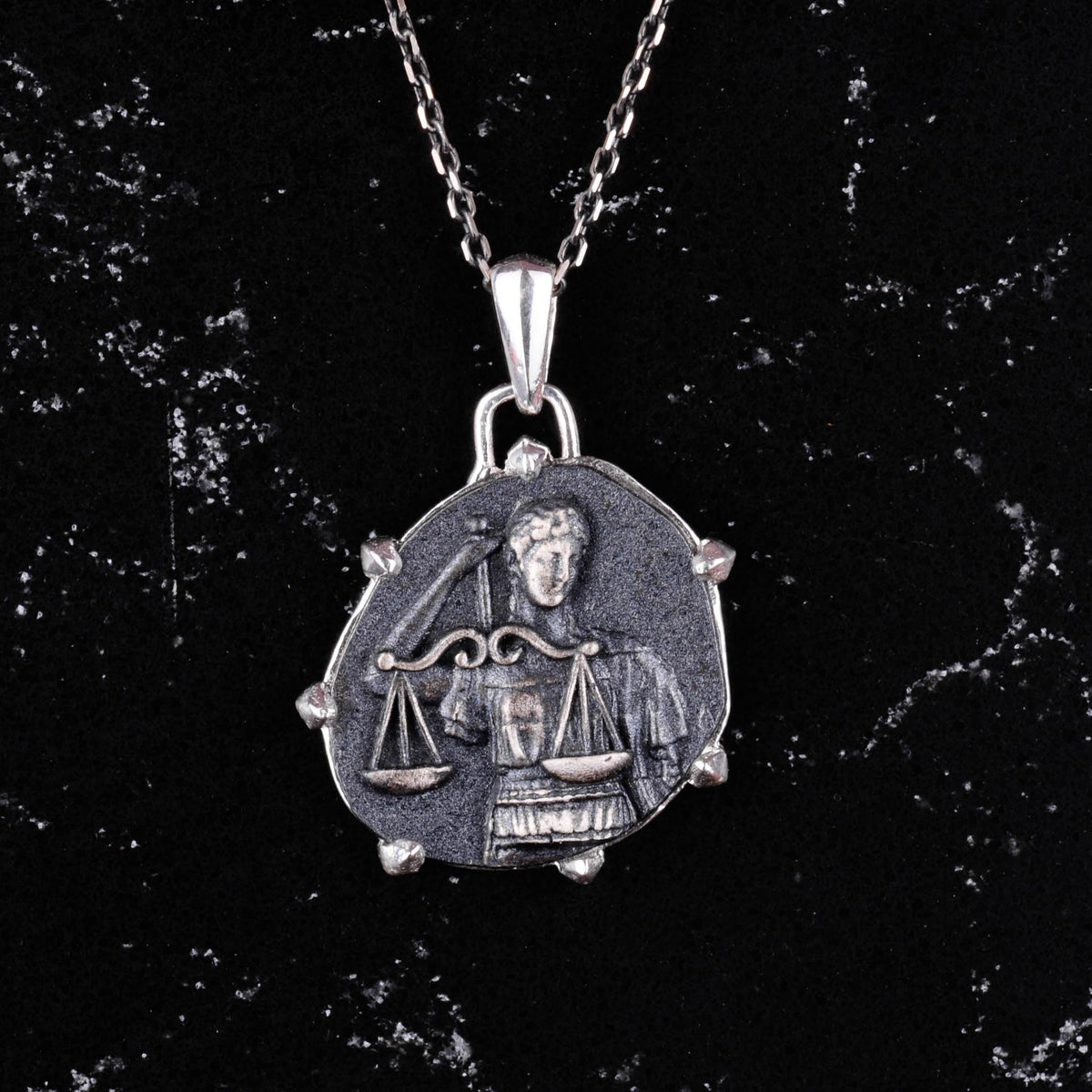925 Sterling Silver Design Pendant - Zodiac Sign Necklace - Handmade Necklace (Libra) — 4