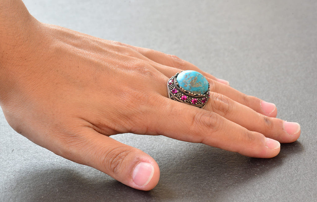 Real Arizona Turquoise Stone Ring (Model-5) — 6