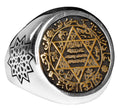 Silver Ring - Arabic Script with Star of David Amulet