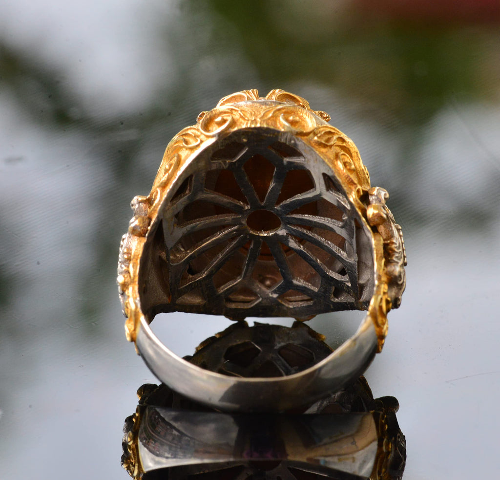 Gold Plated Silver Ring (Star and Crescent) — 8
