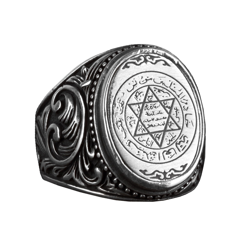 Star of David Ring, 925 Sterling Silver Seal of Solomon Ring, Handmade Men's Silver Ring