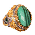 Natural Malachite Stone, 925 Sterling Silver Men's Ring