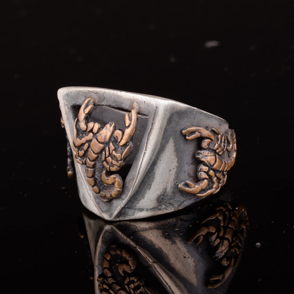 Handmade Scorpion Design Men's Ring, 925 Sterling Silver, Gothic Style Jewelry — 5