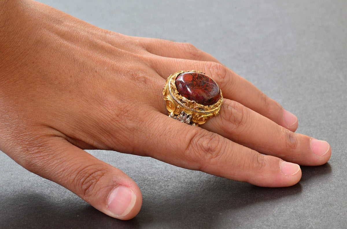 Natural Red Bloodstone Ring — 6