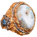 Natural Larimar Stone Men's Ring - 925 Sterling Silver Handmade Ring