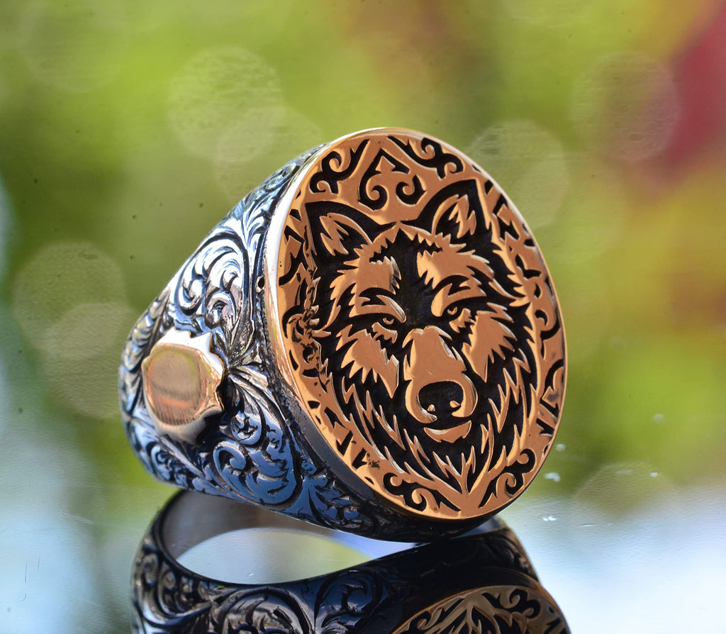 925 Sterling Silver Men's Wolf Ring - Gothic Style Animal Design, Handmade Jewelry — 4