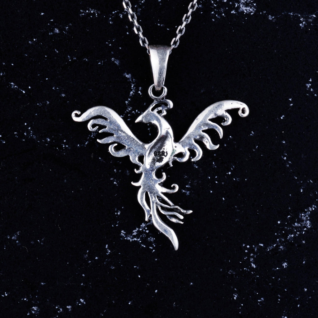 925 Sterling Silver Phoenix Pendant - Handmade Symbol of Rebirth and Transformation — 5